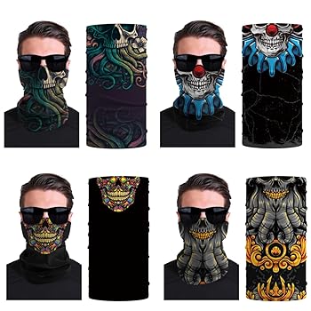 WYSUMMER 8PCS Scarves Bandanas Face Tube Black Headband